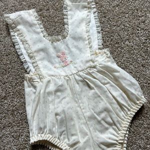 Vintage Embroidered Bunny Romper
